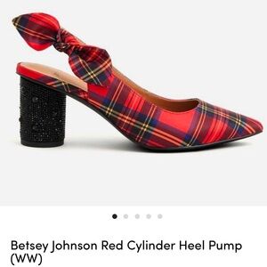 Betsey Johnson Shoes sling back size 12 plaid shoes